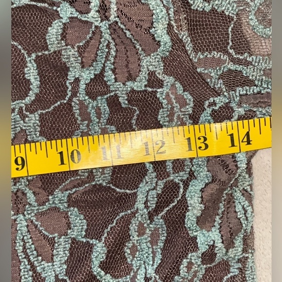 NWT Anthropologie A’reve Lace Romantic Dress Teal Brown Long Sleeve Size Small - Picture 13 of 16